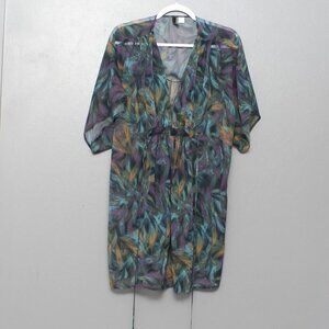 H&M divided peacock feather abstract print swim cover